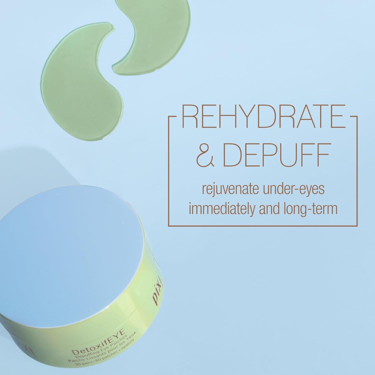 Pixi DetoxifEYE – Parches de Hidrogel para Ojos (30 pares / 60 unidades)