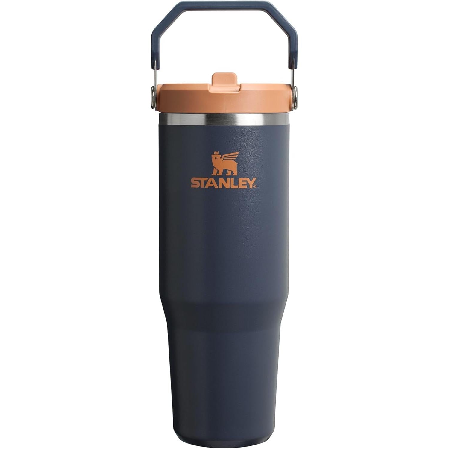 Iceflow Stainless Steel Tumbler with Straw - Vacuum Insulated Water Bottle for Home, Office or Car - Reusable Cup with Straw Leak Resistant Flip - Cold for 12 Hours or Iced for 2 Days (Cream)