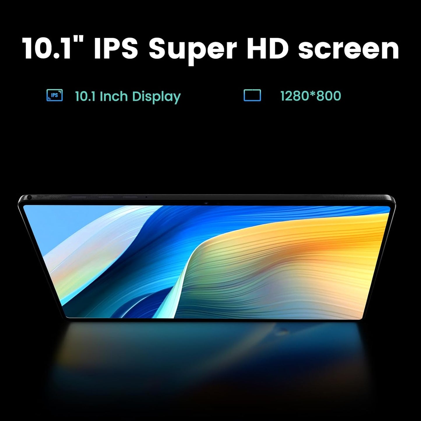 Tablet de 10.1" | Tableta de computadora de 8 GB 128G | Pantalla táctil IPS de 1280 x 800 | Cámara dual de 5+8 MP, Bluetooth, GMS, WiFi | Color: gris metálico