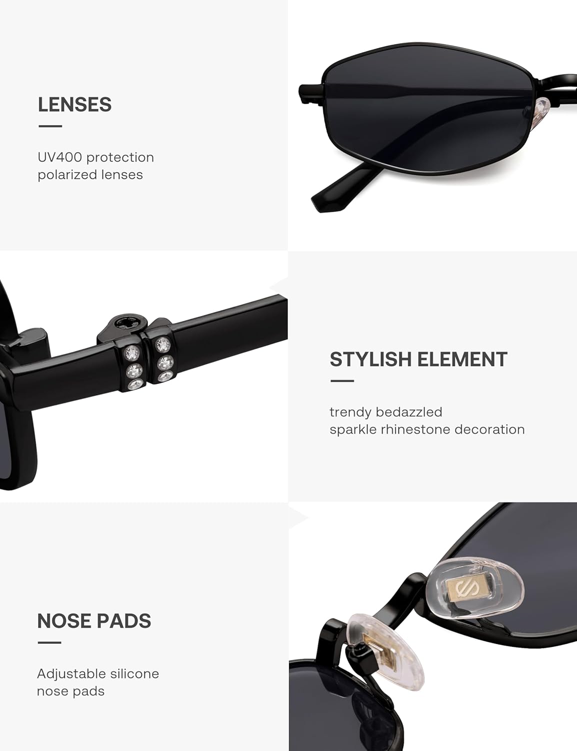 Lentes de Sol Hexagonales Polarizados SOJOS SJ1259, Retro Unisex Estilo Irregular, Protección UV400 para Hombre y Mujer
