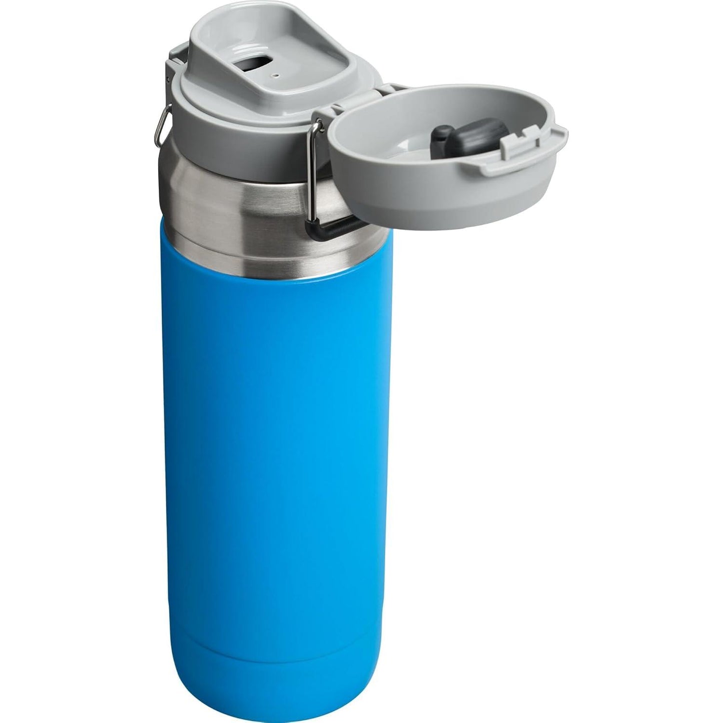 Quick Flip GO Water Bottle 36 Oz | Push Button Lid | Leakproof and Packable for Travel and Sports | Insulated Stainless Steel | Bpa-Free | Azure