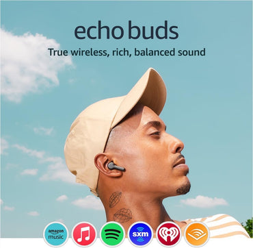 Amazon Echo Buds (nueva generación) – Auriculares Bluetooth 5.2 True Wireless con Alexa – Color Negro