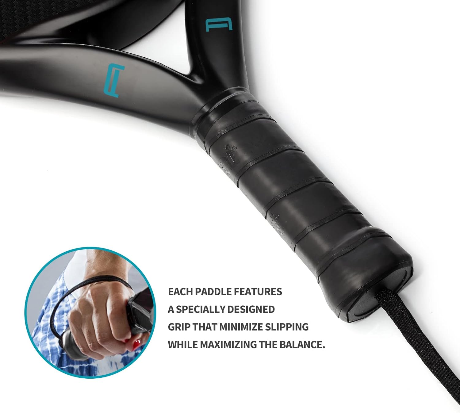 Paleta de pádel | Superficie de Fibra de Carbono con núcleo de espuma | EVA Memory Flex