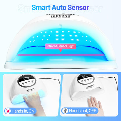 Lámpara de uñas LED UV | 320 W | 72 luces | Sensor automático | 4 temporizadores