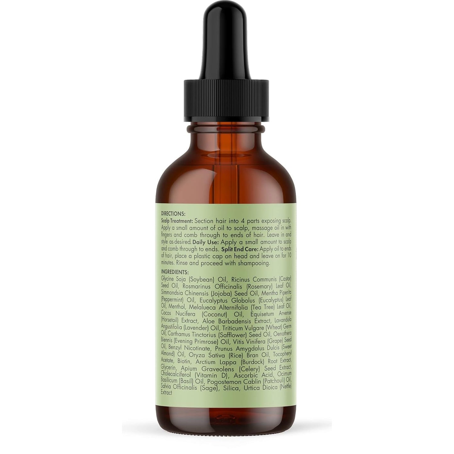 Rosemary & Mint Hair Oil | Tratamiento para Cuero Cabelludo Seco y Puntas Abiertas | Con Biotina + Aceites de Romero, Menta, Ricino, Árbol de Té, Jojoba y Coco | Fortalece, Calma e Hidrata | Apto Todo Tipo de Cabello | 59 ml