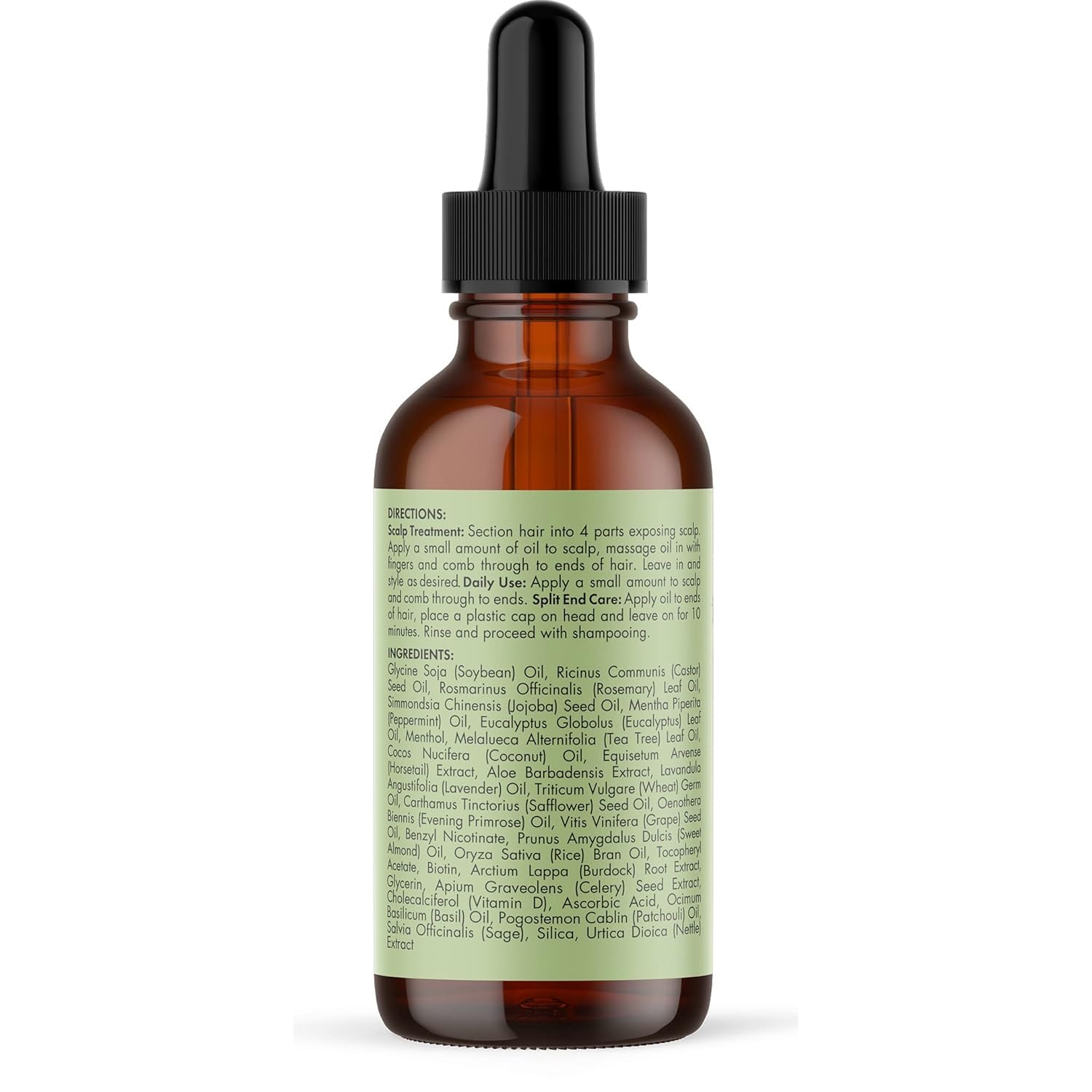 Rosemary & Mint Hair Oil | Tratamiento para Cuero Cabelludo Seco y Puntas Abiertas | Con Biotina + Aceites de Romero, Menta, Ricino, Árbol de Té, Jojoba y Coco | Fortalece, Calma e Hidrata | Apto Todo Tipo de Cabello | 59 ml