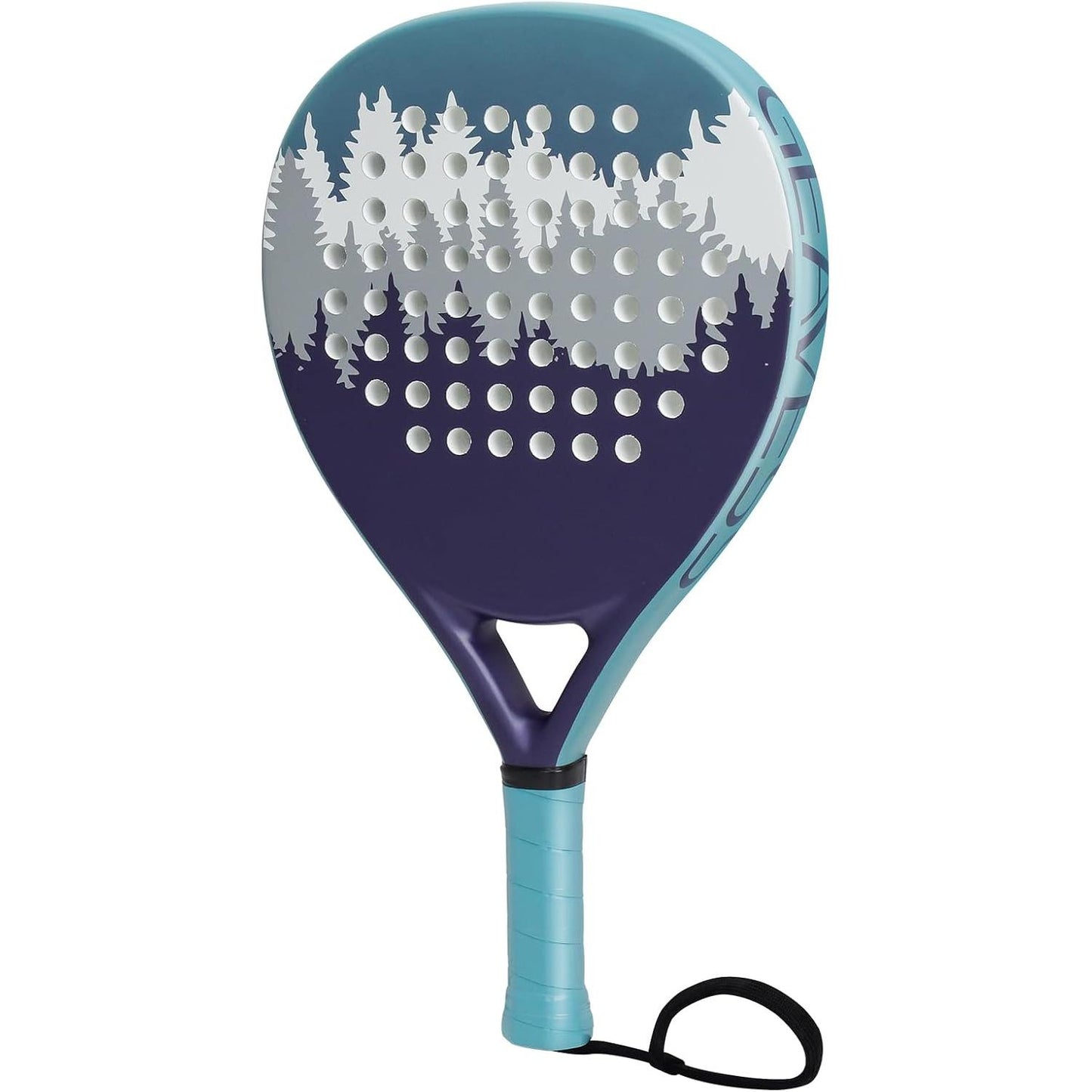 Padel Racket Carbon and Fiberglass Surface and EVA Memory Foam Core for Kids, Junior, Adult