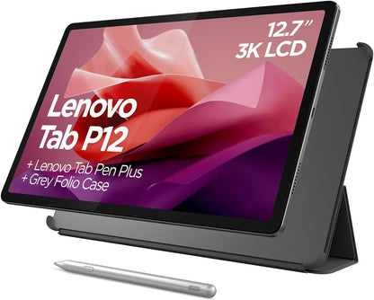 Lenovo Tab P12 12.7" 3K Display - 13MP Camera - 8GB RAM, 128GB UFS Storage -  Lapiz and Folio Case Incluido