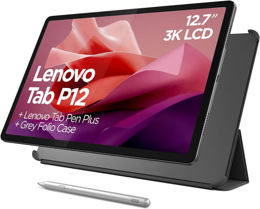 Lenovo Tab P12 12.7" 3K Display - 13MP Camera - 8GB RAM, 128GB UFS Storage -  Lapiz and Folio Case Incluido