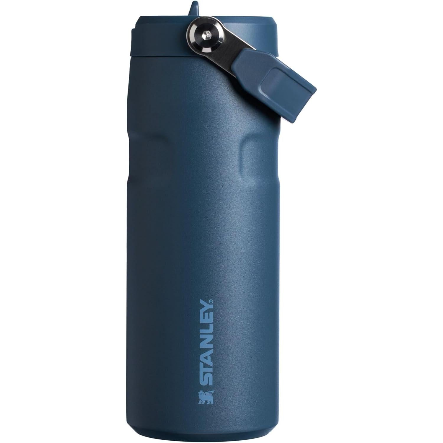 Iceflow Flip Straw 2.0 Water Bottle 16 OZ | Built-In Straw with Larger Opening | Lightweight & Leak-Resistant | Insulated Stainless Steel | Bpa-Free | Ash