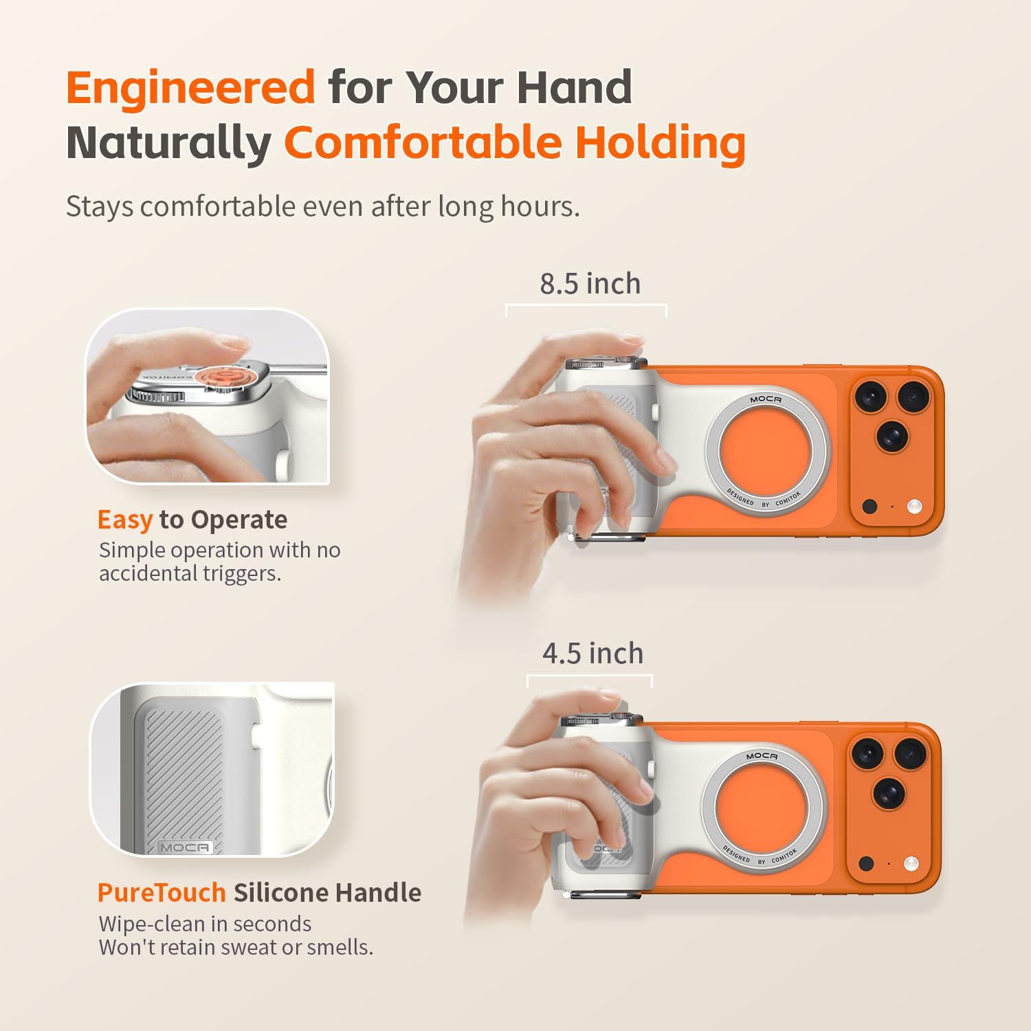 Accesorio para filmar | UGC | Compatible con iOS17 e iOS18 | Agarre magnético | Control remoto