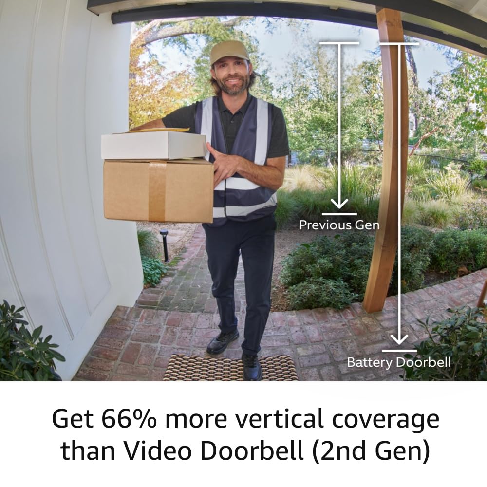 Ring Battery Doorbell – Timbre Inteligente Inalámbrico con Video en HD, Detección de Movimiento, Conversación Bidireccional y Batería Recargable (Último Modelo, Color Bronze)