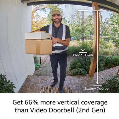 Ring Battery Doorbell – Timbre Inteligente Inalámbrico con Video en HD, Detección de Movimiento, Conversación Bidireccional y Batería Recargable (Último Modelo, Color Bronze)