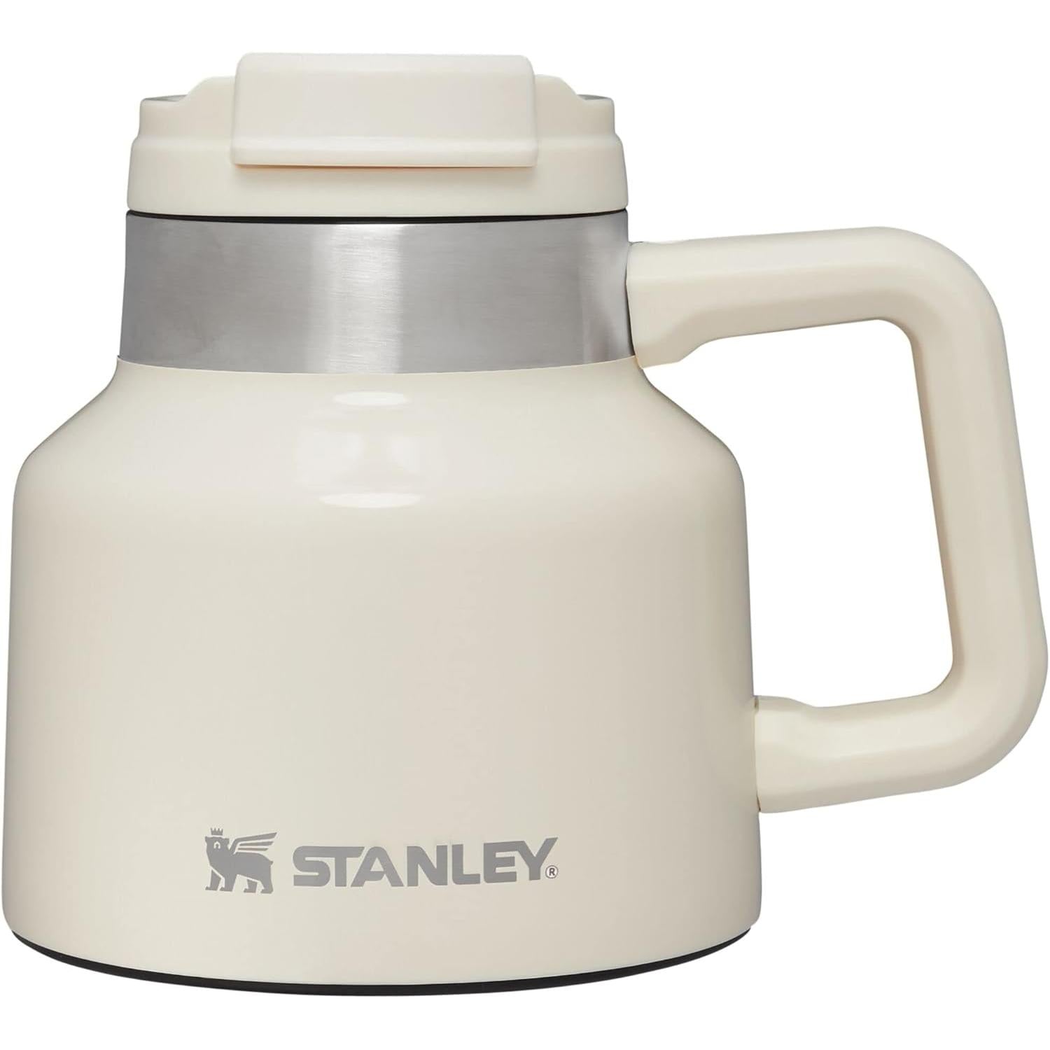 Tough-To-Tip Admiral'S Mug 20 Oz | Twist-On Flip Open Lid | Wide Body with Non-Skid Rubber Base | Insulated Stainless Steel Coffee Cup | Bpa-Free | Hammertone Green