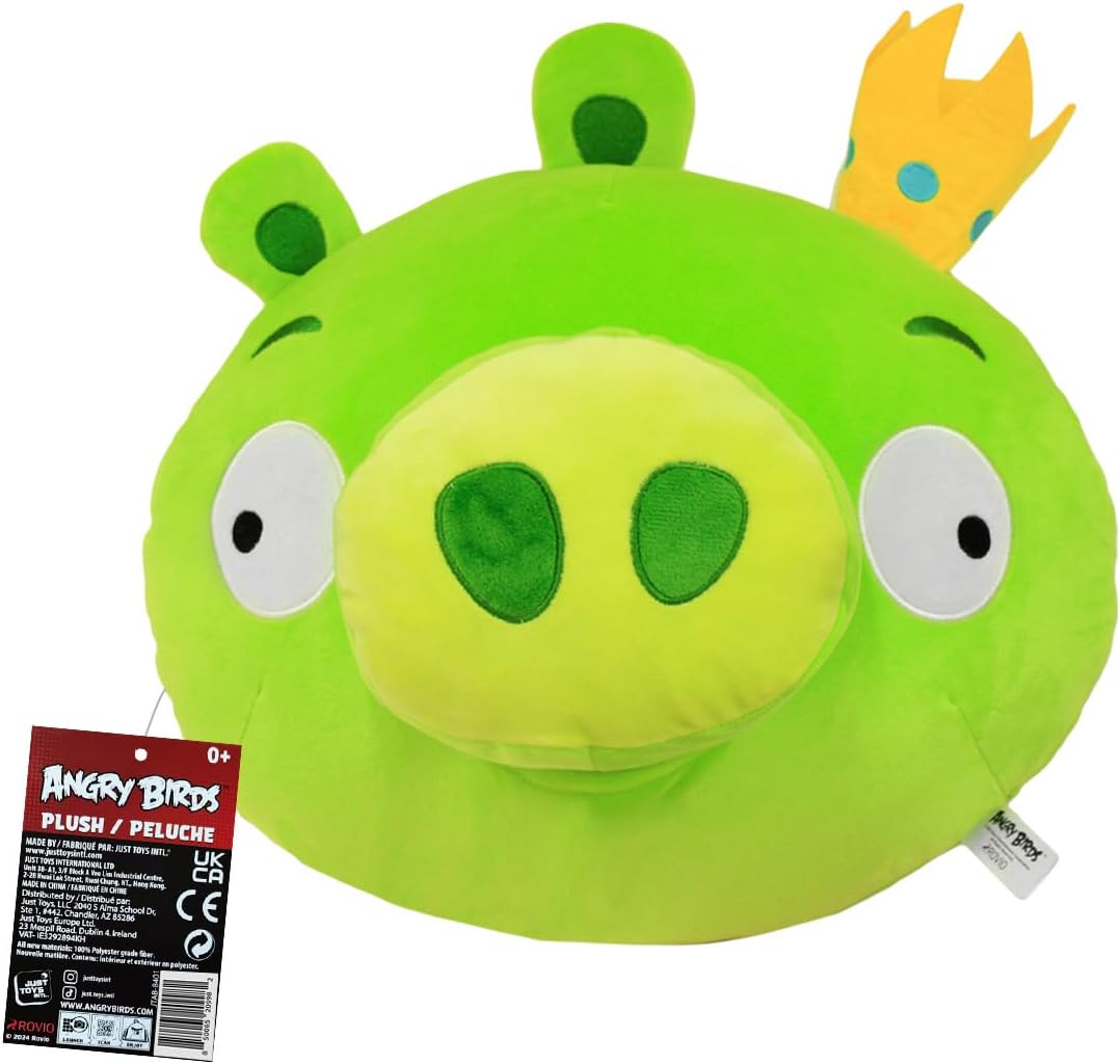 Peluche de Angry Birdscerdo rey verde | 15" | Tamaño mega para niños y coleccionistas