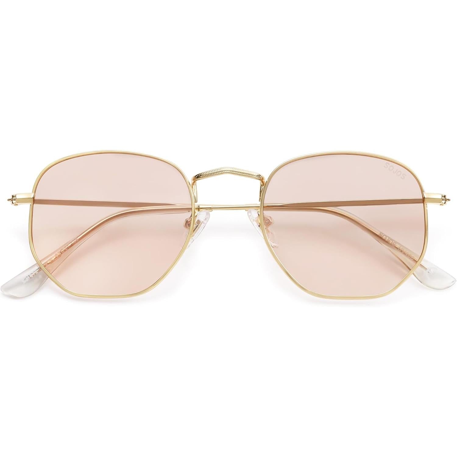 Lentes de Sol SOJOS SJ1072 Cuadrados Polarizados, Estilo Hexagonal Pequeño Retro, Unisex UV400 para Hombre y Mujer