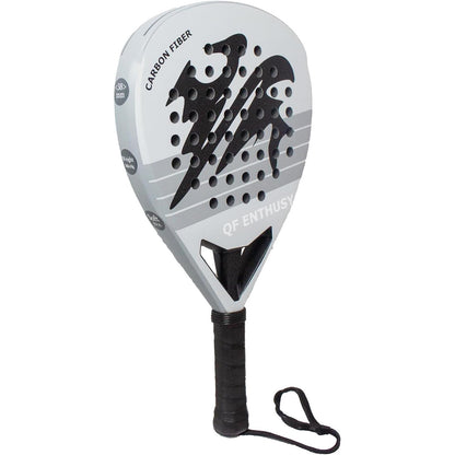 Paleta de pádel de fibra de carbono Q10 Pro | Forma de diamante | garganta mejorada con tres ramas | núcleo de espuma viscoelástica EVA