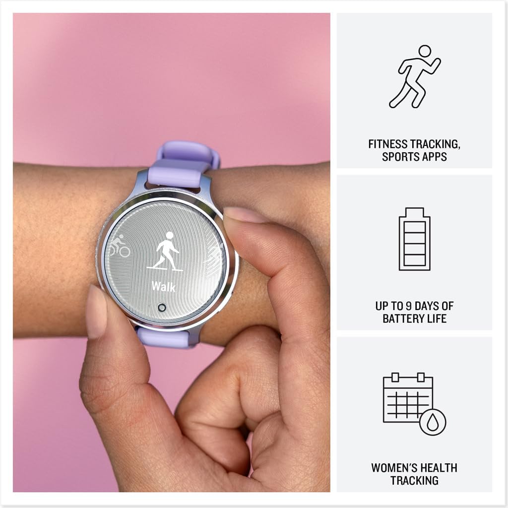 Garmin Lily 2 Active Smartwatch Mujer – Diseño Elegante con GPS Integrado, Salud & Fitness, 9 Días de Batería – Silver/Purple Jasmine