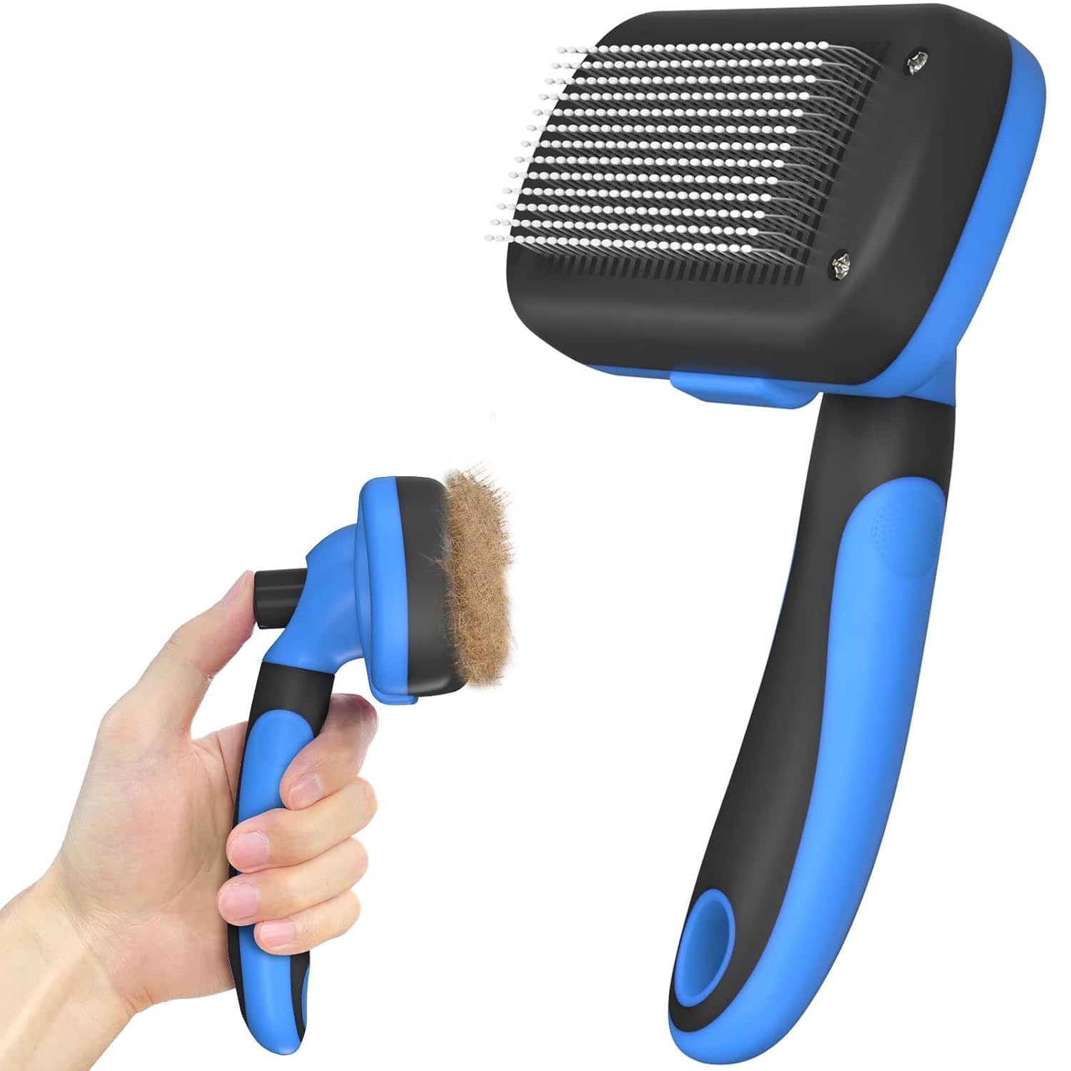 Cepillo Autolimpiante para Perros y Gatos | Removedor de Pelo Suelto, Deshedding y Grooming | Apto Pelo Corto y Largo