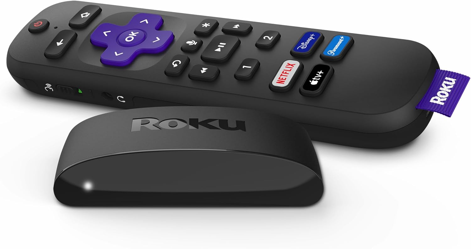 Roku Express | Reproductor de Streaming HD con Control Remoto Simple, HDMI Incluido, TV en Vivo & Gratuita, Compatible con Alexa, Google & Siri