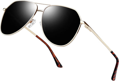 Joopin Lentes de Sol Aviador Metálicos Polarizados – Estilo Clásico Militar UV400