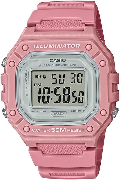 W218H Series | Men’S Digital Watch | 50M WR | 1/100 Second Stopwatch | 100 SEC Chronograph | LED Backlight | Countdown Timer | Daily Alarm | Hourly Time Signal | 7 Year Battery
