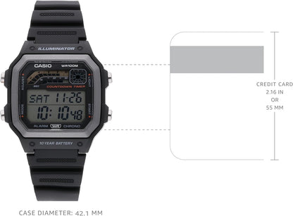 Casio WS1600H Series – Reloj Deportivo para Hombre con Cronómetro, Temporizador, Luz LED y Batería de 10 Años