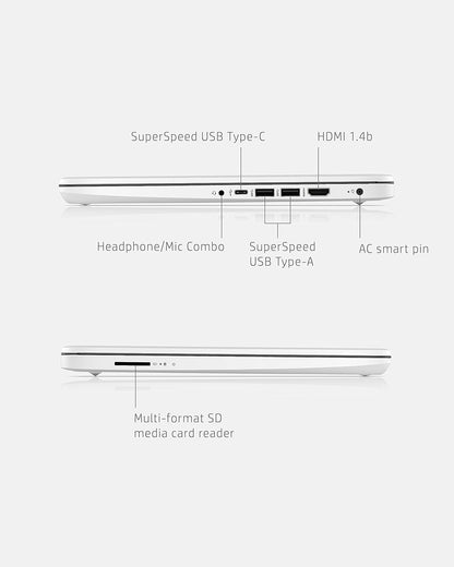 HP Computadora portátil 14, Intel Celeron N4020, 4 GB de RAM, 64 GB de almacenamiento, pantalla HD de microborde de 14 pulgadas, Windows 11 Home, delgada y portátil, gráficos 4K, un año de Microsoft