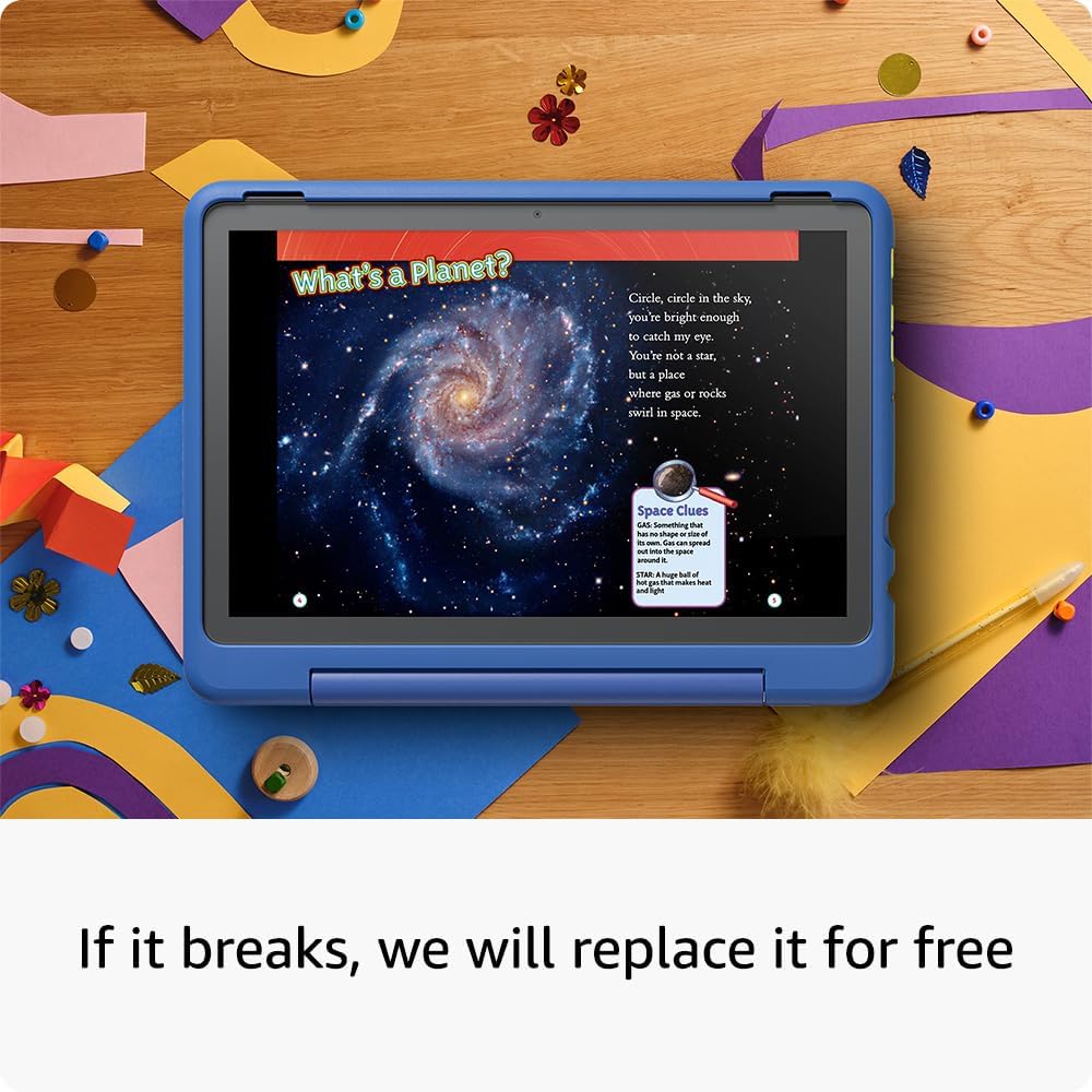 Fire HD 10 Kids Pro Tablet (Newest Model) Ages 6-12. Bright 10.1" HD Screen, Includes Ad-Free Content, Robust Parental Controls, 13-Hr Battery and Slim Case for Older Kids, 32 GB, Nebula