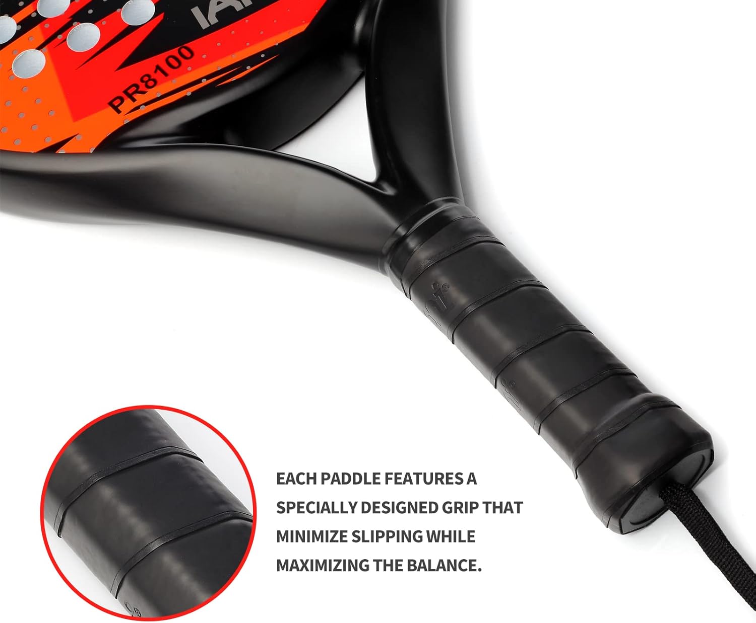 Padel Racket Carbon Fiber Surface with EVA Memory Flex Foam Core Lightweight Padel Racquet