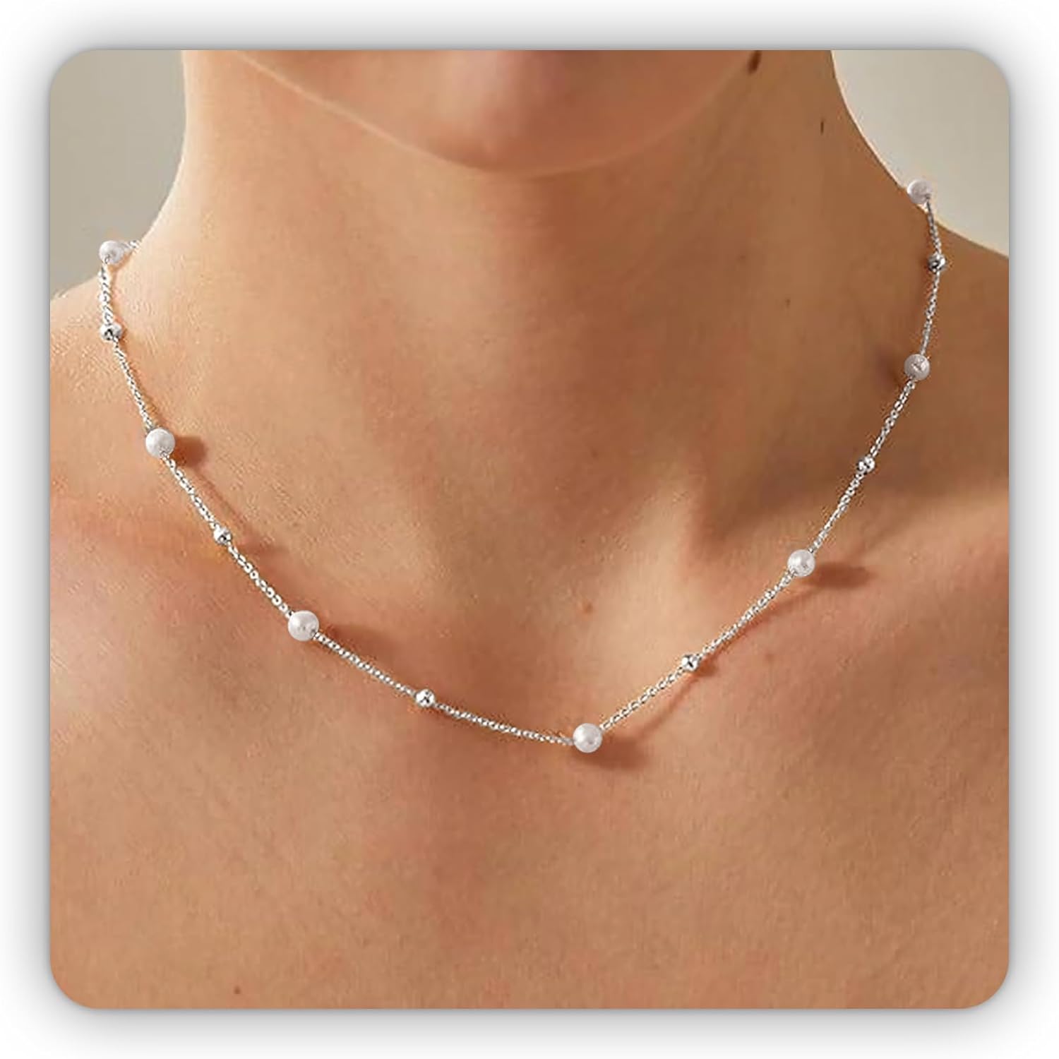 Collar de Perlas para Mujer – Choker de Perlas Barrocas con Colgante de Corazón en Oro 14K, Collar en Forma de Y Elegante para Bodas, Aniversarios y Cumpleaños