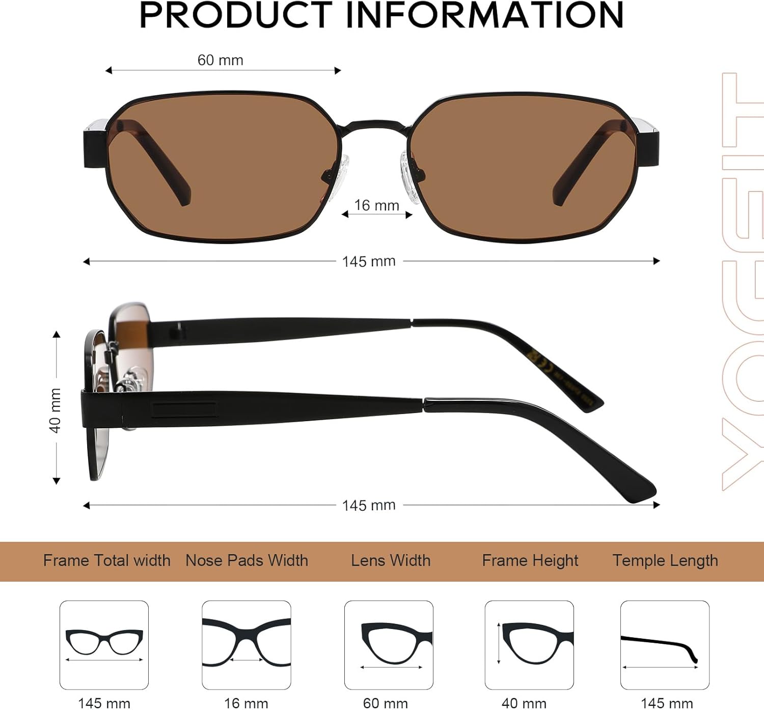 Anteojos de Sol Polarizados Unisex – Estilo Retro Hexagonal, Protección UV400