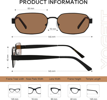 Anteojos de Sol Polarizados Unisex – Estilo Retro Hexagonal, Protección UV400