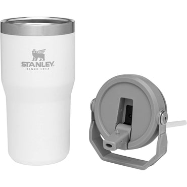 Iceflow Stainless Steel Tumbler with Straw - Vacuum Insulated Water Bottle for Home, Office or Car - Reusable Cup with Straw Leak Resistant Flip - Cold for 12 Hours or Iced for 2 Days (Polar)