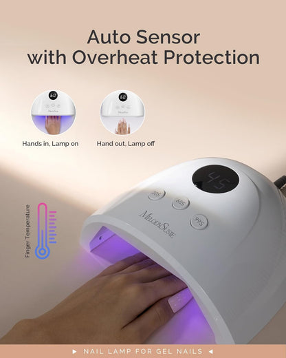 Lámpara de uñas UV | 3 temporizadores | Sensor inteligente | Pantalla LCD