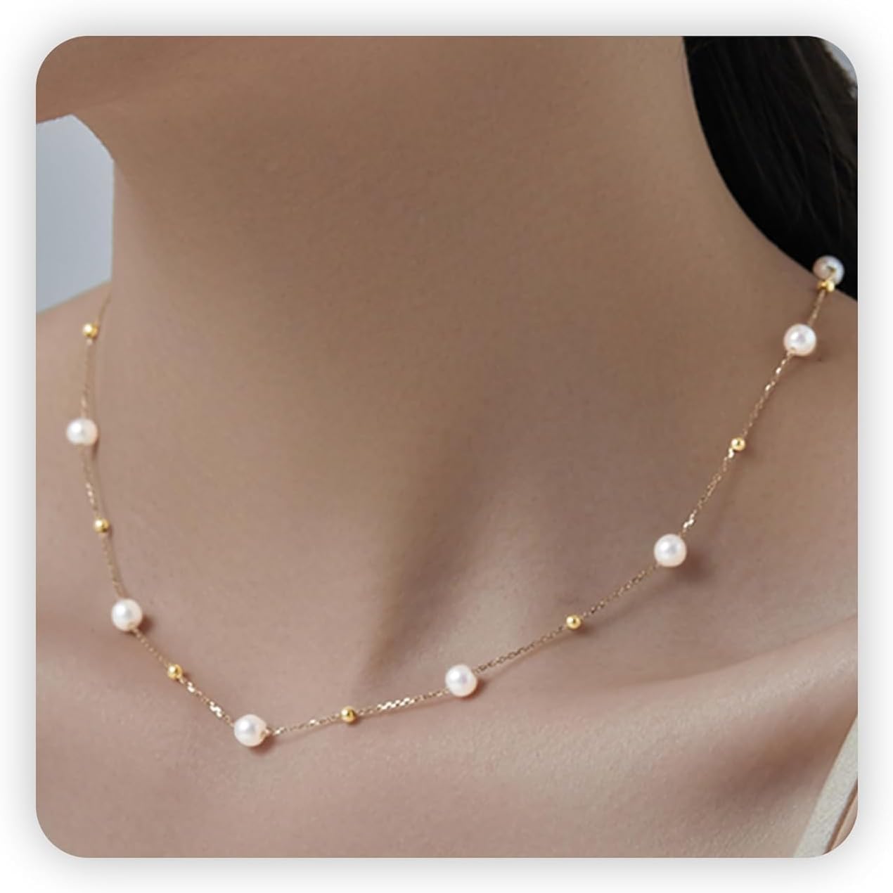 Collar de Perlas para Mujer – Choker de Perlas Barrocas con Colgante de Corazón en Oro 14K, Collar en Forma de Y Elegante para Bodas, Aniversarios y Cumpleaños
