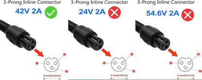 Adaptador de corriente de 42V 2A | Fuente de alimentación de batería de litio AC100-240V, 50/60Hz | Cargador compacto/portátil