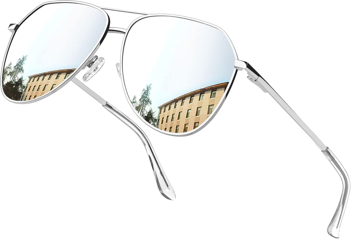 Joopin Lentes de Sol Aviador Metálicos Polarizados – Estilo Clásico Militar UV400