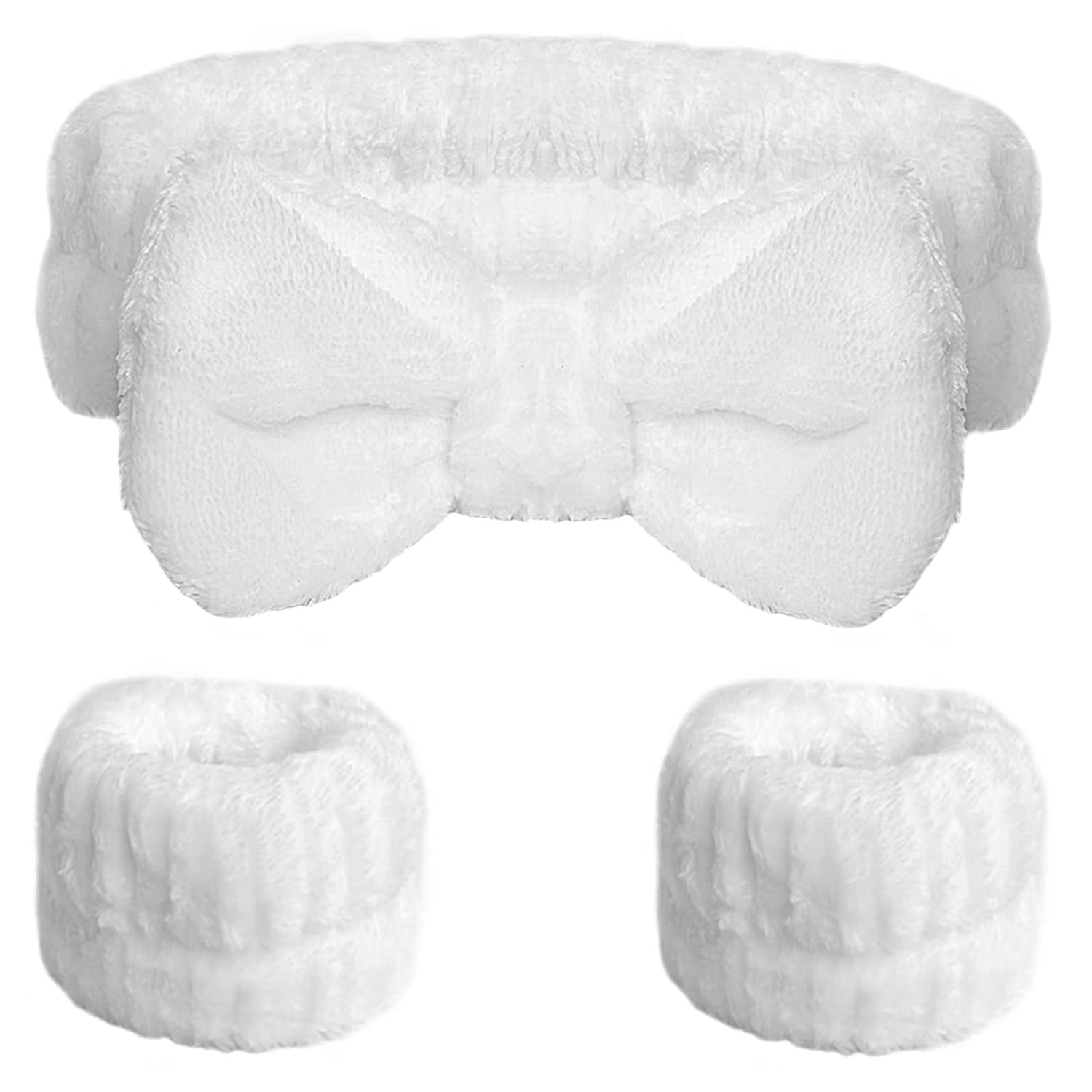 Diademas de maquillaje - 1 diadema de spa negra +  2 muñequeras absorbentes 