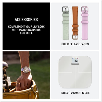 Garmin Lily 2 Active Smartwatch Mujer – Diseño Elegante con GPS Integrado, Salud & Fitness, 9 Días de Batería – Silver/Purple Jasmine