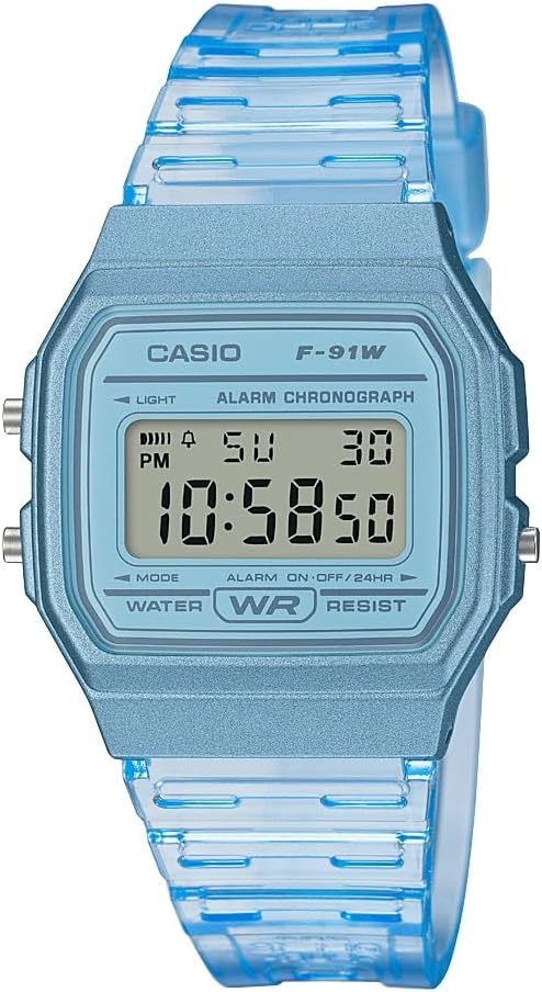 F91W Series | Digital Watch | Water Resistant | LED Light | 1/100 SEC Stopwatch | Regular Time Keeping (HR, Min, SEC, PM, Date, Day) | Daily Alarm | Lightweight | 7 Year Battery