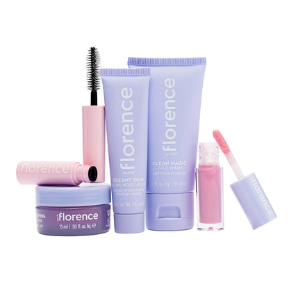 Florence by Mills Ava’s Mini & Mighty Essentials Kit | Set de Skincare y Maquillaje en Mini Tamaños con Neceser – Edición de Viaje, Vegano & Cruelty-Free