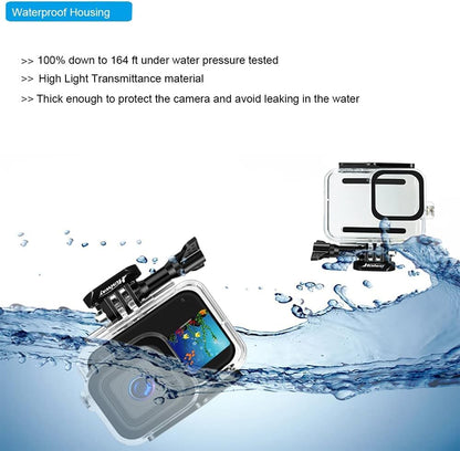 Kit de Accesorios 62-en-1 para GoPro Hero 13/12/11/10/9 Black — Carcasa Sumergible, Funda de Silicona, Protectores de Vidrio, Palo Selfie de Aluminio y más (Husiway)