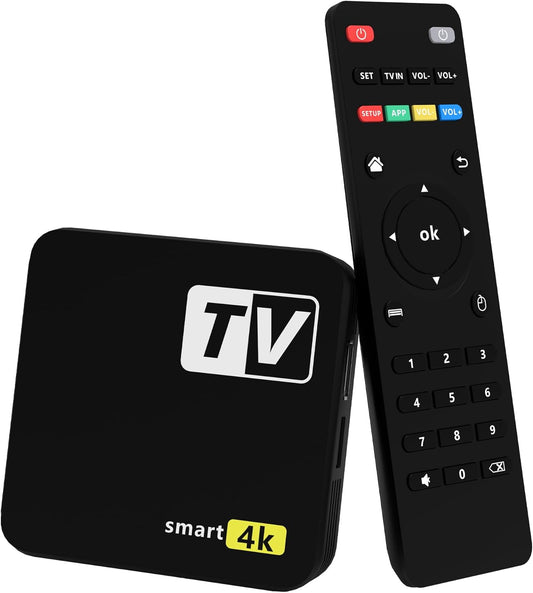 Android TV Box 4K+ | Dispositivo de Streaming HD/4K/HDR con Control Remoto, WiFi 6 Rápido, HDMI Premium y Fácil Configuración