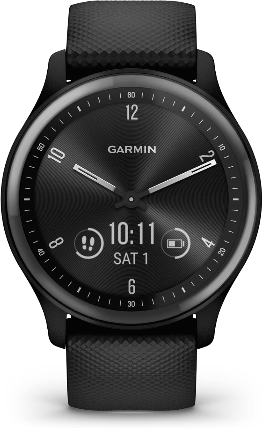Garmin vívomove Sport Smartwatch Híbrido – Estilo Analógico con Pantalla Táctil Oculta, Salud & Bienestar, 5 Días de Batería