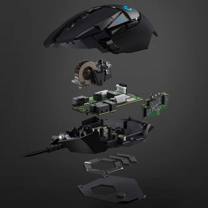 Logitech G502 HERO – Mouse Gamer con Cable de Alto Rendimiento, Sensor HERO 25K, 25.600 DPI, RGB, Pesos Ajustables y 11 Botones Programables