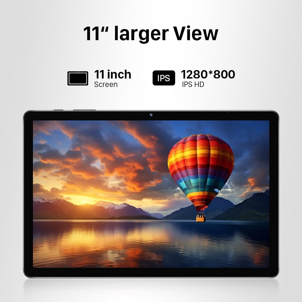 Tablet 11" Android 15 (2025) – Octa-Core 8GB+128GB, Expansión 1TB, Pantalla IPS HD, Batería 7000mAh, WiFi 6 & BT 5.0 – Certificada GMS