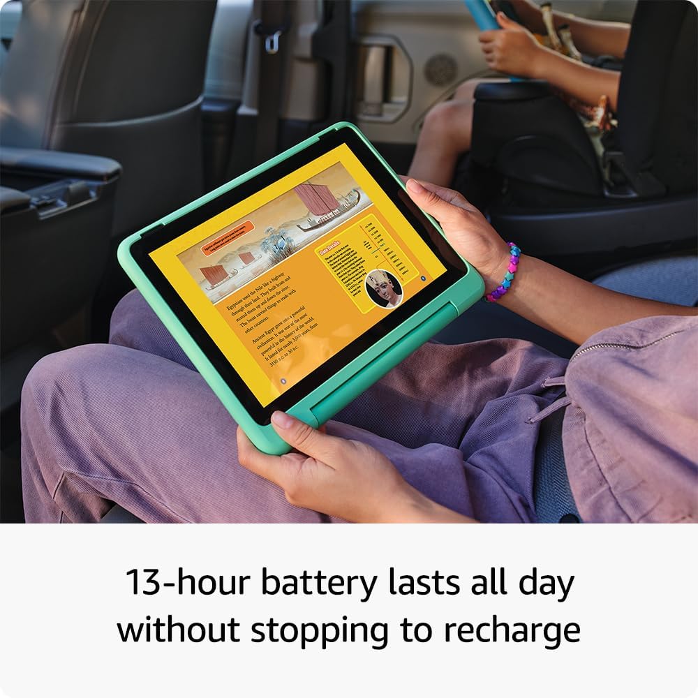 Fire HD 10 Kids Pro Tablet (Newest Model) Ages 6-12. Bright 10.1" HD Screen, Includes Ad-Free Content, Robust Parental Controls, 13-Hr Battery and Slim Case for Older Kids, 32 GB, Nebula
