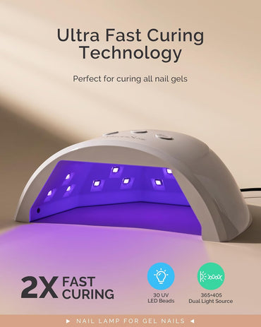 Lámpara de uñas UV | 3 temporizadores | Sensor inteligente | Pantalla LCD