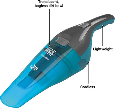 Aspiradora de Mano Inalámbrica Dustbuster Wet/Dry, Portátil para Sólidos y Líquidos, Liviana con Filtro Lavable y Cargador de Pared – Limpieza Rápida (HNVC215BW52)